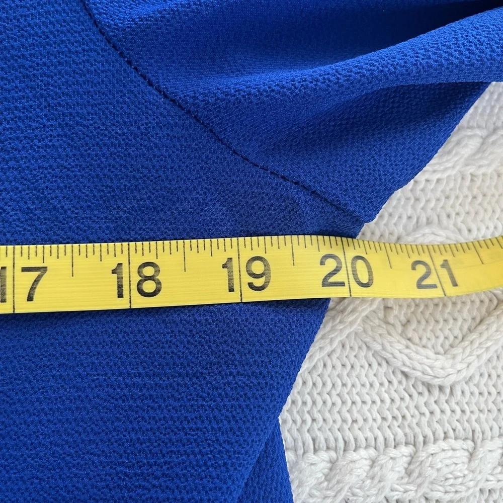 Rafaella Elegant Royal Blue Women's Blouse Roll Up Sleeves Size Large - Picture 15 of 16